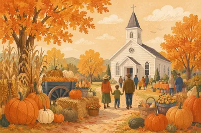 Autumn Harvest Festival at Country Church