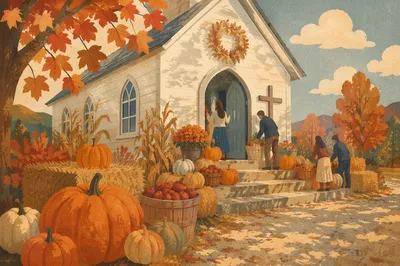 Autumn Harvest Festival at Wooden Church