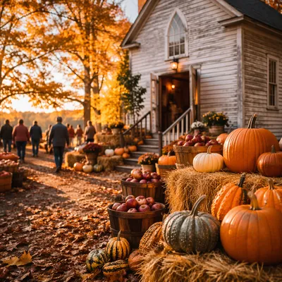 Autumn Harvest Festival at Country Church