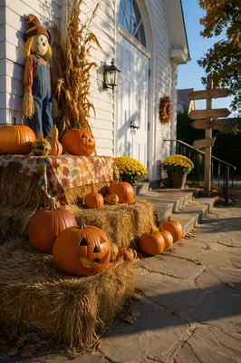 Autumn Harvest Pumpkins at Small Church
