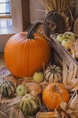 Autumn Harvest Display in Church Entryway