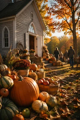 Autumn Harvest Festival at Country Church