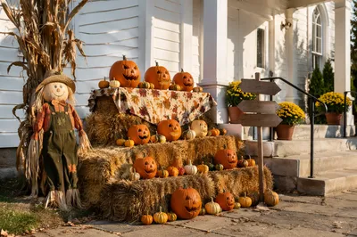Autumn Harvest Festival Church Pumpkin Display