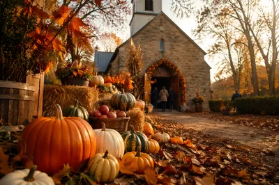 Autumn Harvest Festival at Country Church