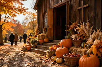 Harvest Festival Pumpkins at Rural Chapel