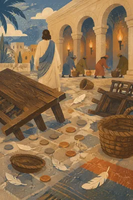 Holy Monday Temple Courtyard at Dusk