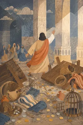 Holy Monday Temple Cleansing Scene