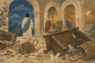 Holy Monday Temple Cleansing at Dusk