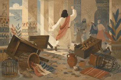 Holy Monday Temple Cleansing Scene