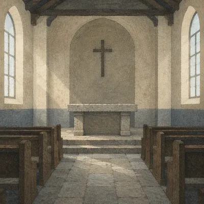 Holy Saturday Empty Church Altar Scene