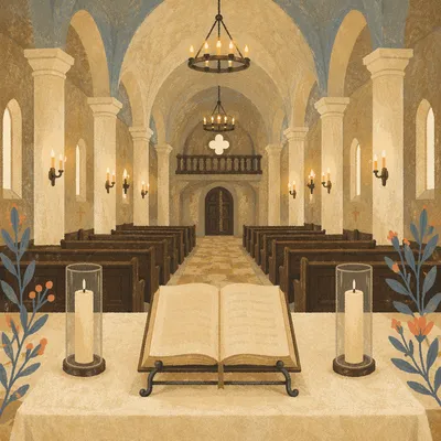 Holy Saturday Empty Church Altar View