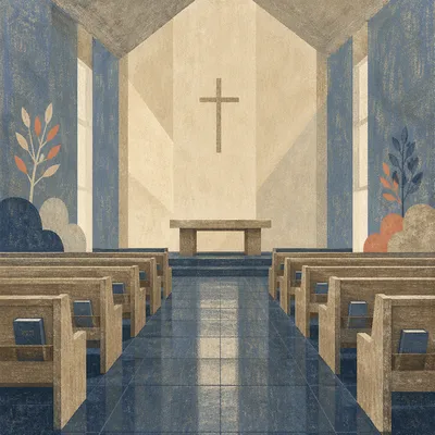 Holy Saturday Empty Church Altar Scene