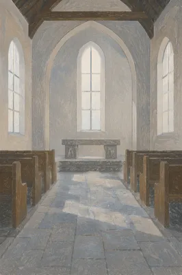 Bare Holy Saturday Church Altar Scene