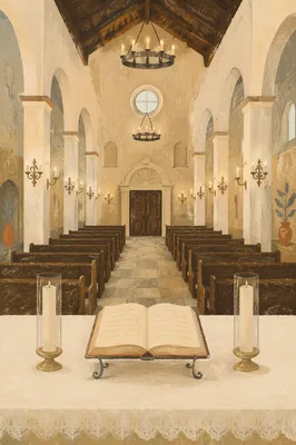 Holy Saturday Empty Church Altar Scene