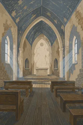 Holy Saturday Empty Chapel Altar Scene