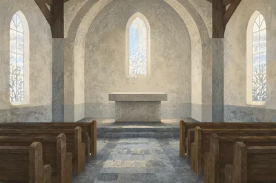 Bare Holy Saturday Church Altar