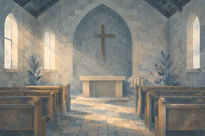 Holy Saturday Empty Altar at Dawn