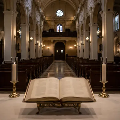 Holy Saturday Empty Church Altar View