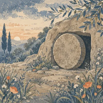 Sealed Tomb in Holy Saturday Silence