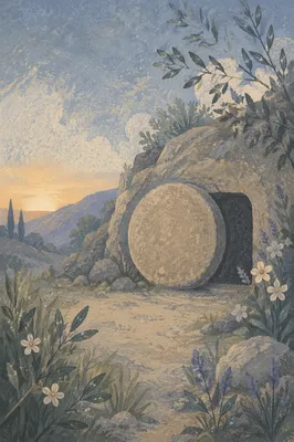 Sealed Tomb at Dawn in Silence
