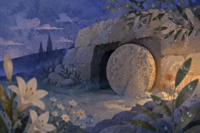 Sealed Tomb at Dawn in Silence