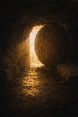 Holy Saturday Tomb with Sealed Stone