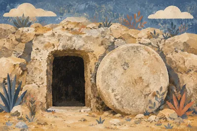 Sealed Tomb in Holy Saturday Silence