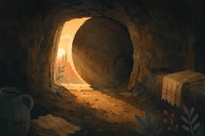 Sealed Tomb in Holy Saturday Silence