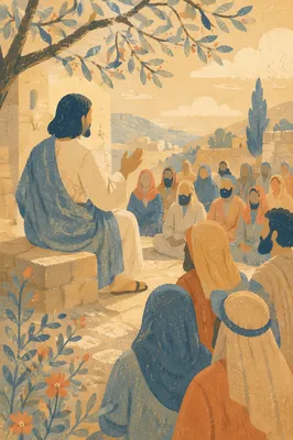 Holy Tuesday Parables in Ancient Courtyard