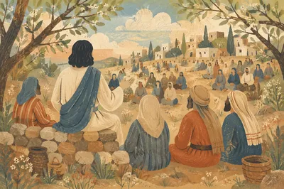 Holy Tuesday Parables on Sunlit Hillside