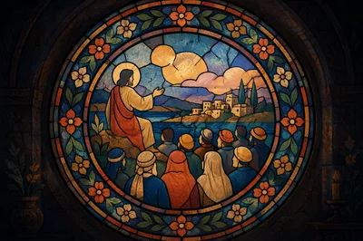 Holy Tuesday Parables Stained Glass Teaching