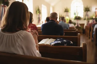 Independence Day Prayer in Country Church