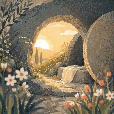Easter Sunrise at the Empty Tomb