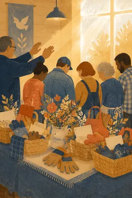 Labor Day Church Worker Blessing Scene