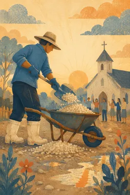 Labor Day Church Worker at Sunrise