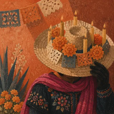 Las Posadas Candle Procession in Warm Light
