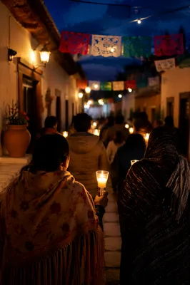 Las Posadas Candlelight Procession at Twilight