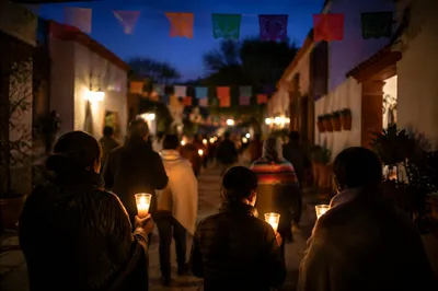 Las Posadas Candlelight Procession at Twilight