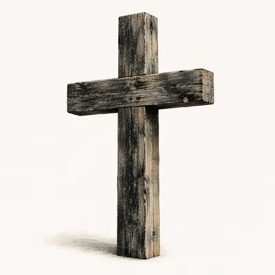 Ash Stained Wooden Cross for Lent