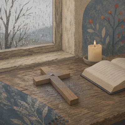 Lenten Ashes on a Wooden Cross
