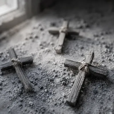 Lenten Ashes on Handmade Wooden Crosses