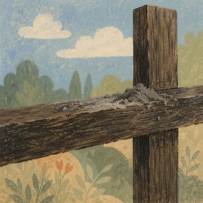 Lent Ashes on Weathered Wooden Cross