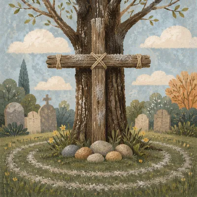 Lenten Ashes on Handmade Wooden Cross