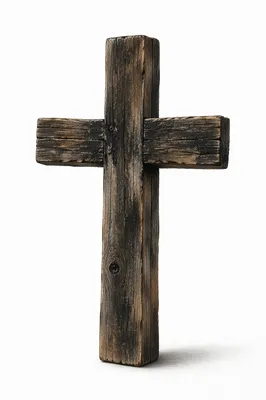 Lenten Ashes on Weathered Wooden Cross