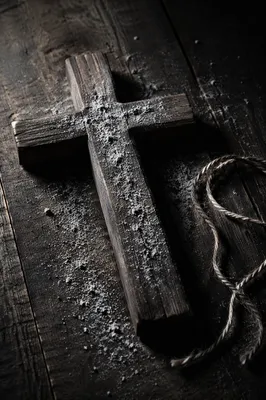 Lent Ashes on Rustic Wooden Cross