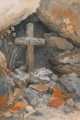 Lent Ashes on Wooden Cross