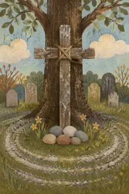 Lenten Ashes on Handmade Wooden Cross