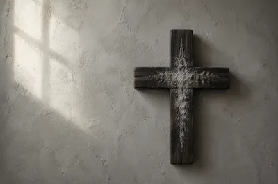 Lenten Ashes on Handmade Wooden Cross