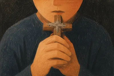Lent Ashes on Rustic Wooden Cross