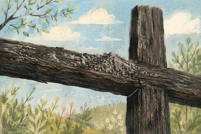 Lent Ashes on Weathered Wooden Cross
